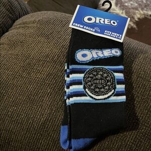 Oreo Black and Blue Crew Socks